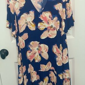 COPY - A new day Blue multi color blue dress with flowers. No tags but never wo…